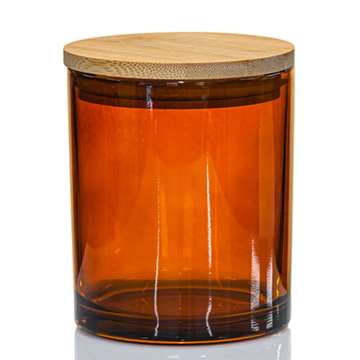 Jar Store Amber Colored Candle Jar - 14.5 oz with Bamboo Lid | 12 Pack