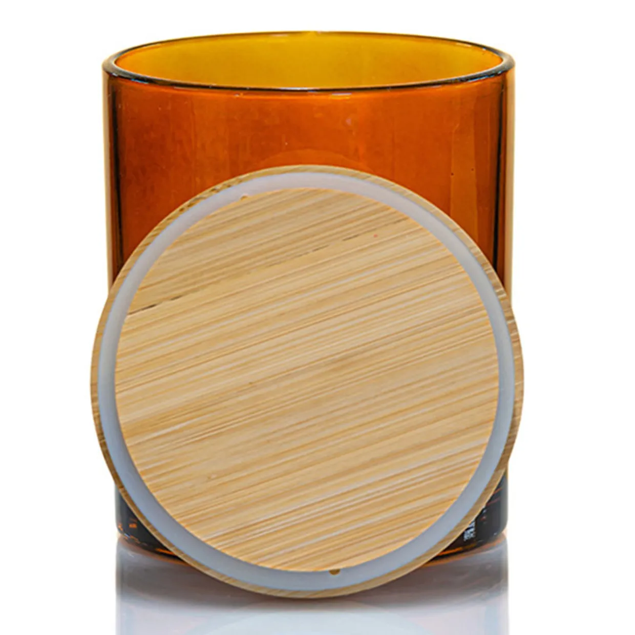 Jar Store Amber Colored Candle Jar - 14.5 oz with Bamboo Lid | 12 Pack