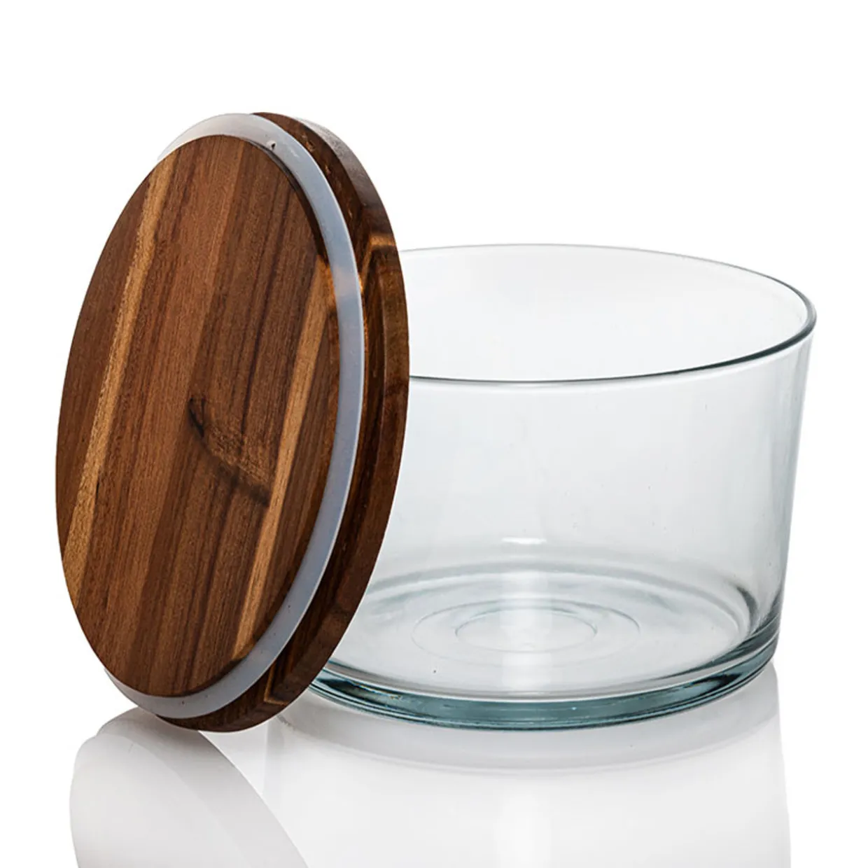 Jar Store Anchor Glass Party Bowl with Acacia Lid | 2 Pack