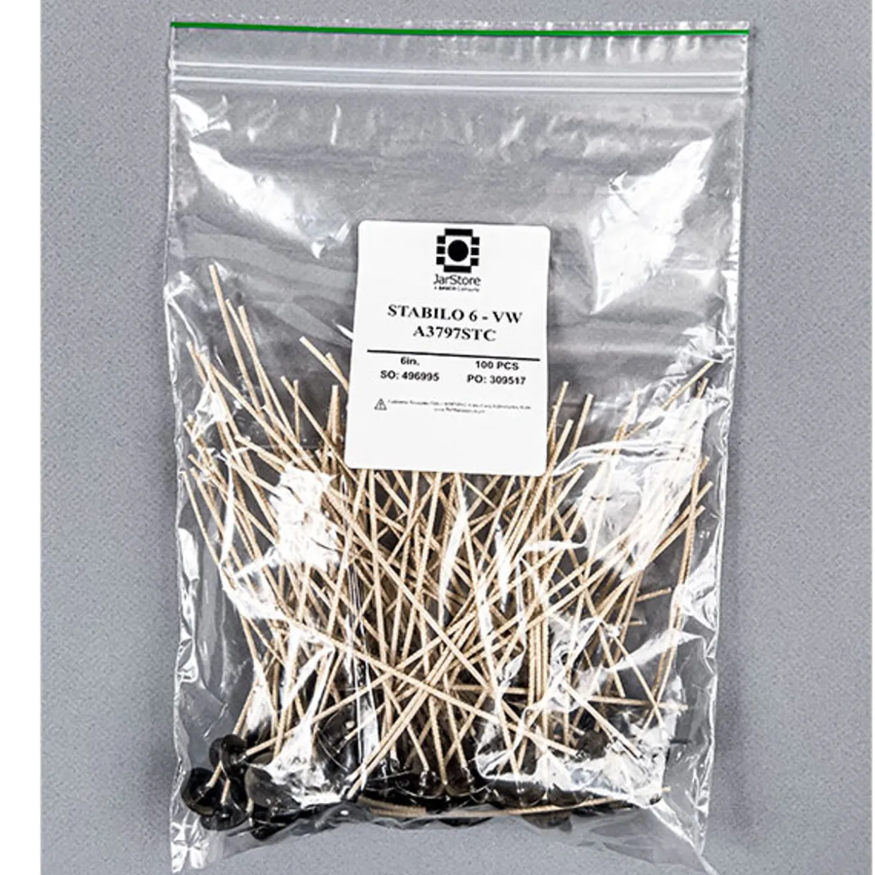 Jar Store CD-6 6" Pre-tabbed Wick | 100 Pack