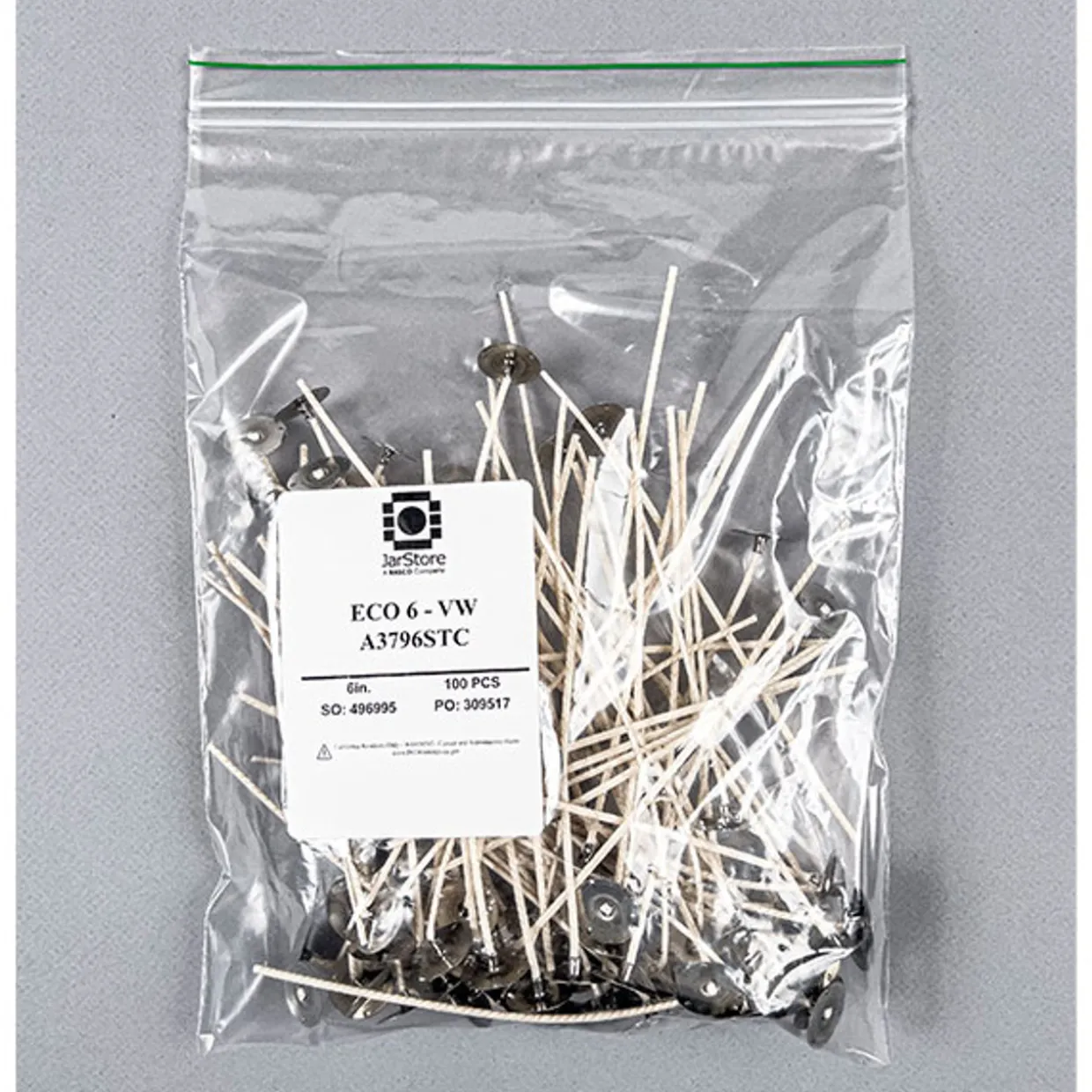 Jar Store ECO-6 6" Pre-tabbed Wick | 100 Pack