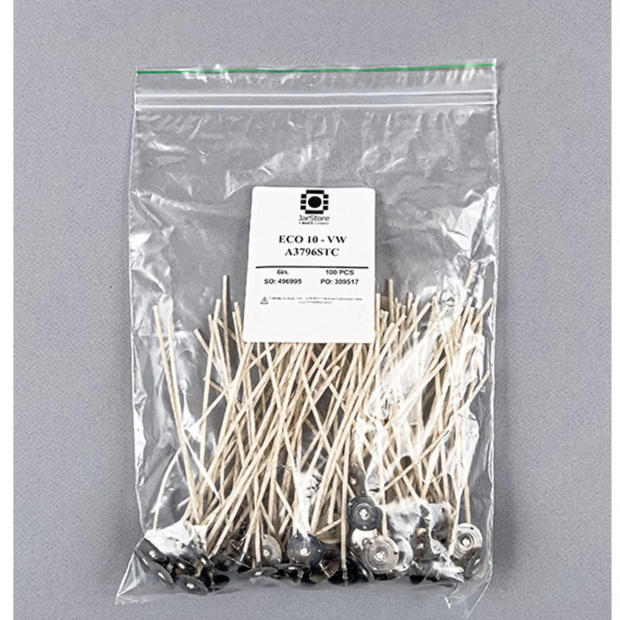 Jar Store ECO-10 6" Pre-tabbed Wick | 100 Pack