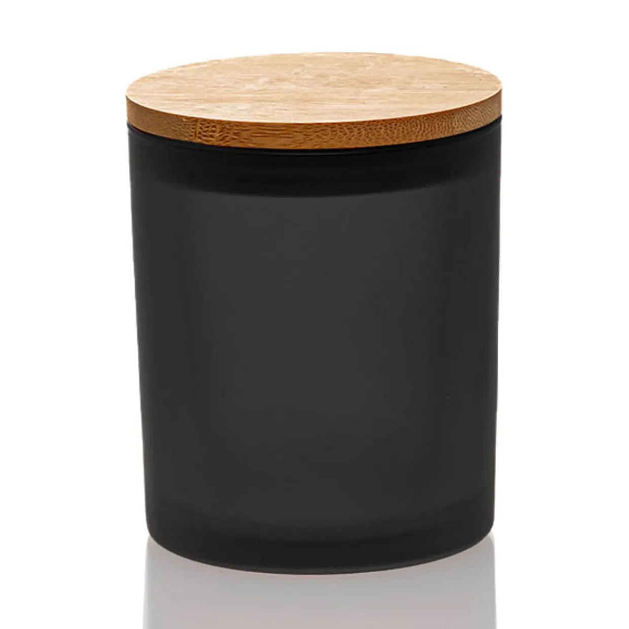 Jar Store Frosted Black Colored Candle Jar - 14.5 oz with Bamboo Lid | 12 Pack