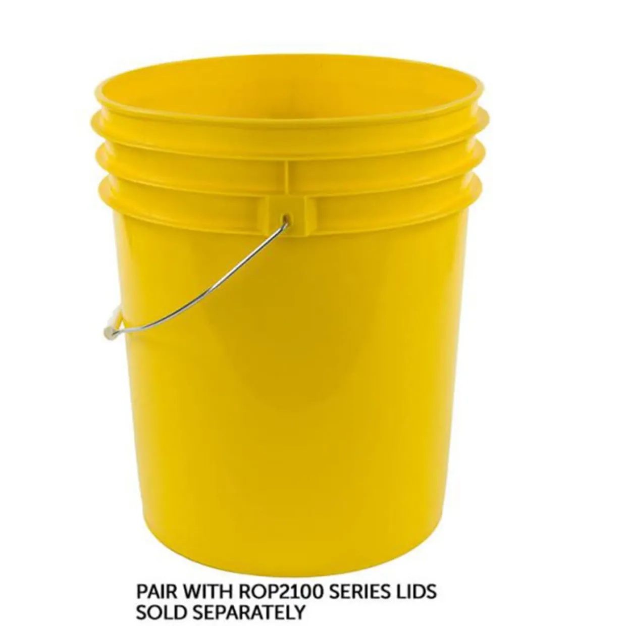 Jar Store 5 Gallon RightPail" Yellow HDPE Bucket with Handle