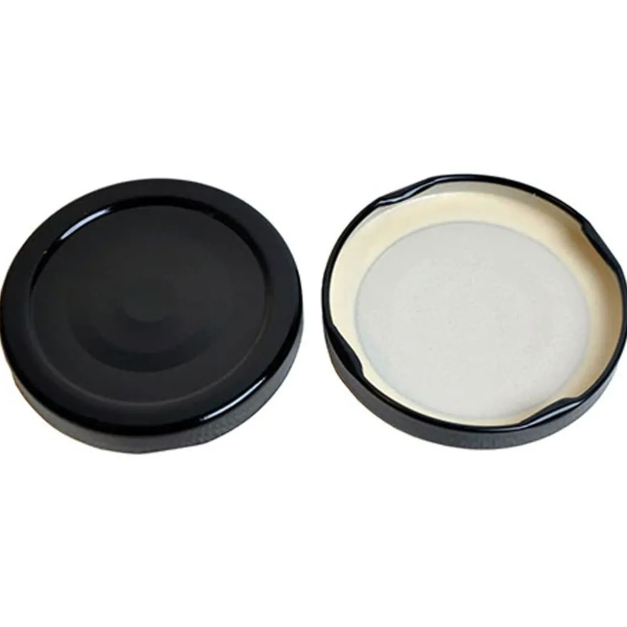 Jar Store 82mm Black Metal Lid with Button | 12 Pack