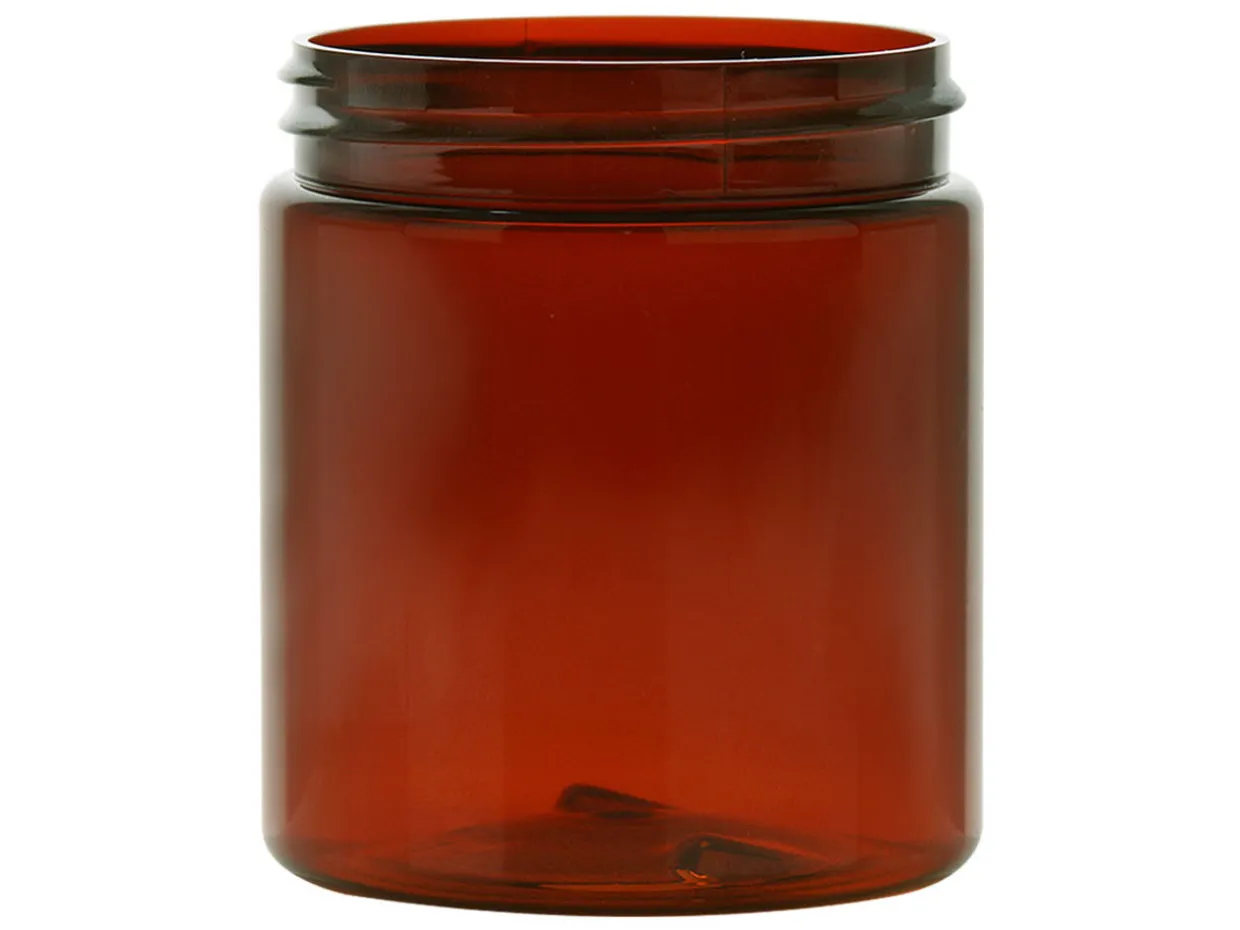 Jar Store 8 oz Amber PET Straight Sided Jar 70-400 | 36 Pack