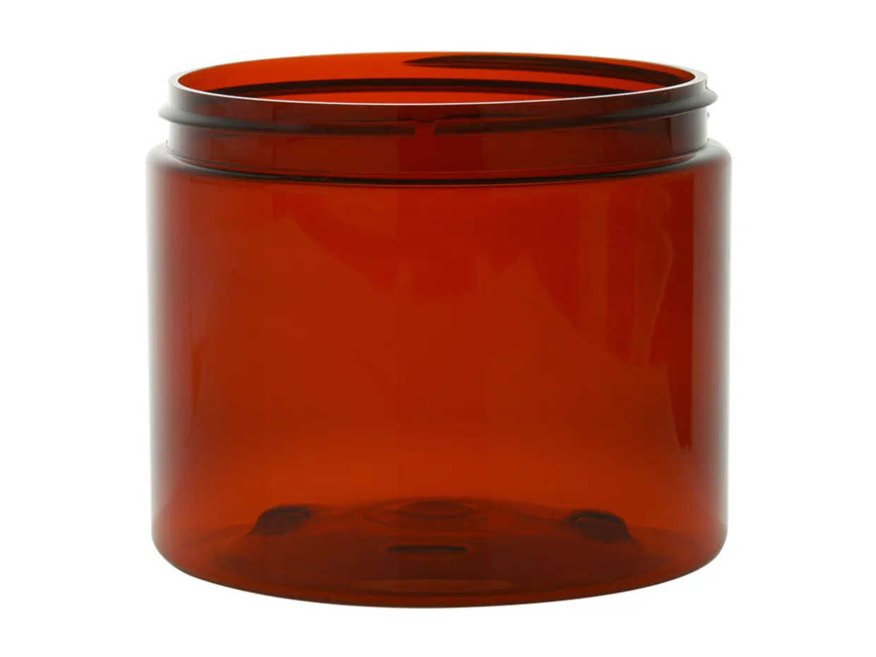 Jar Store 16 oz Amber PET Straight Sided Jar 89-400 | 36 Pack