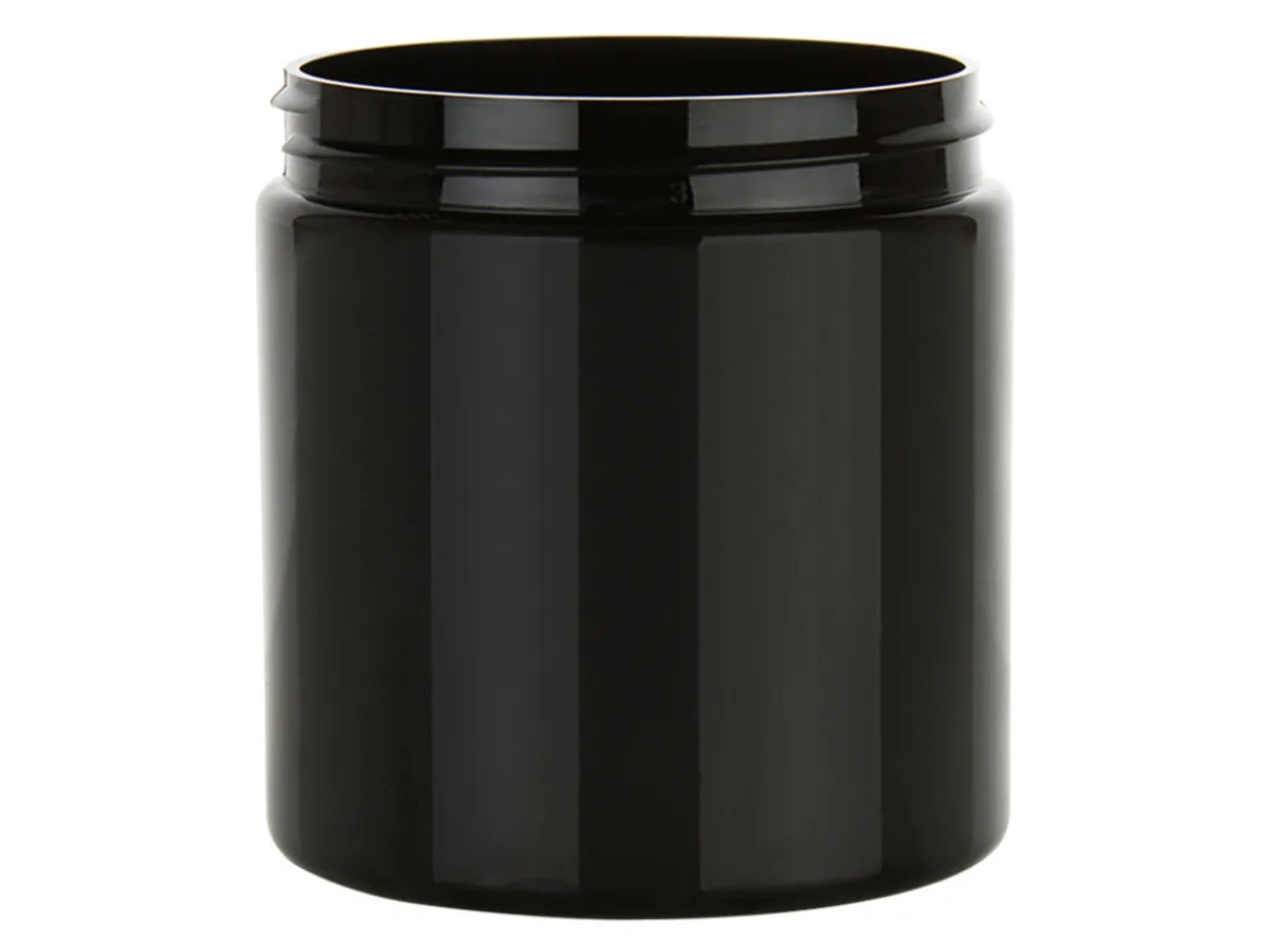 Jar Store 8 oz Black PET Straight Sided Jar 70-400 | 36 Pack