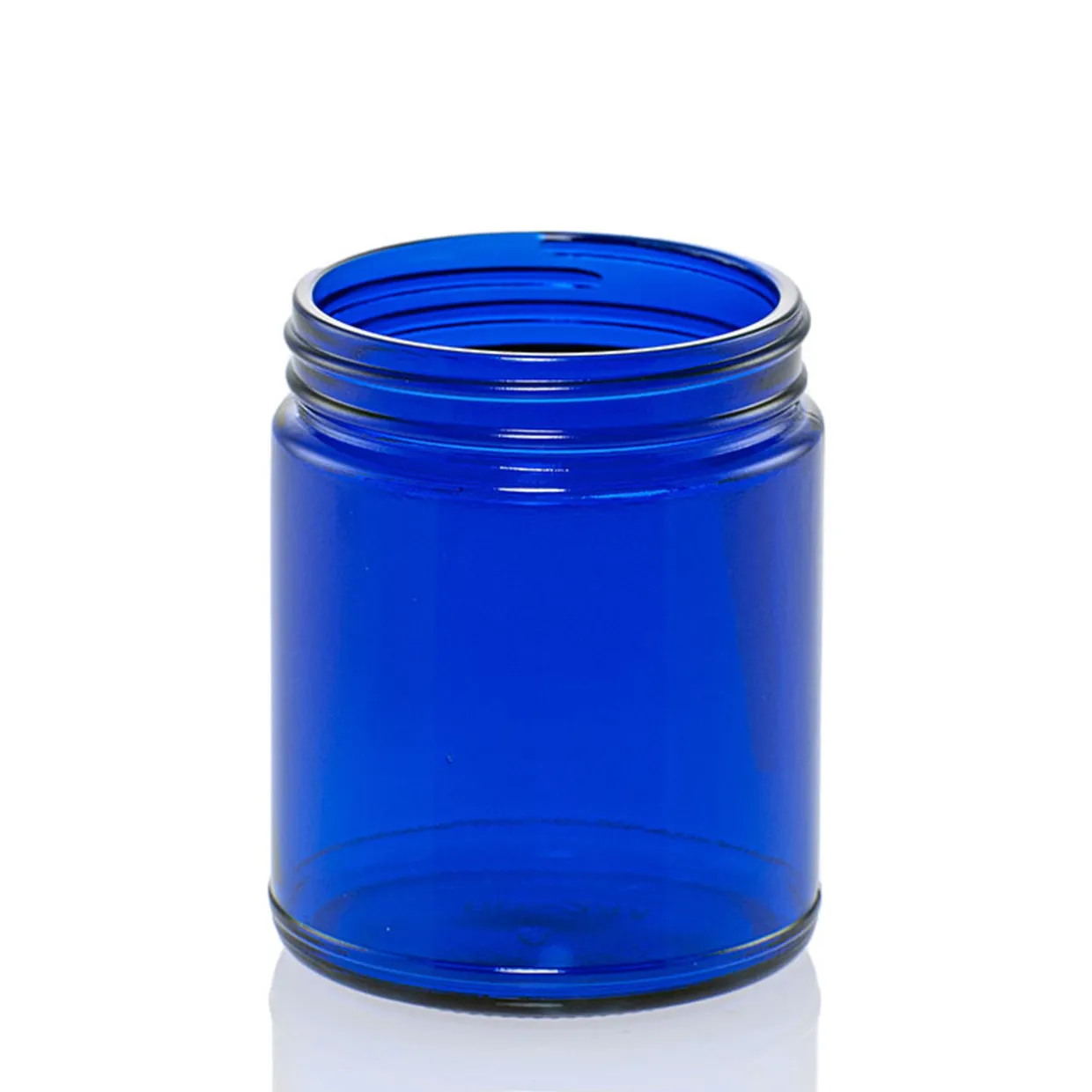 Jar Store 9 oz Blue Glass Straight Side Jar | 12 Pack