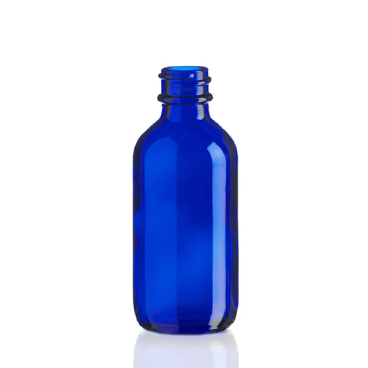 Jar Store 2 oz Cobalt Blue Boston Round Bottle 20-400 | 18 Pack