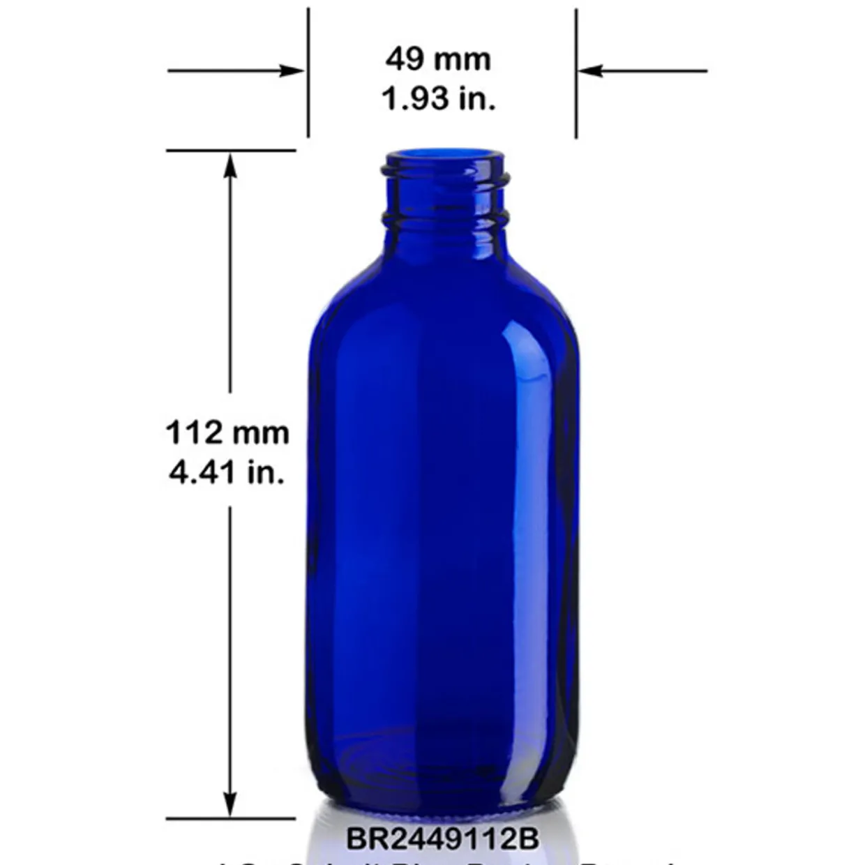 Jar Store 4 oz Cobalt Blue Boston Round Bottle 22-400 | 12 Pack