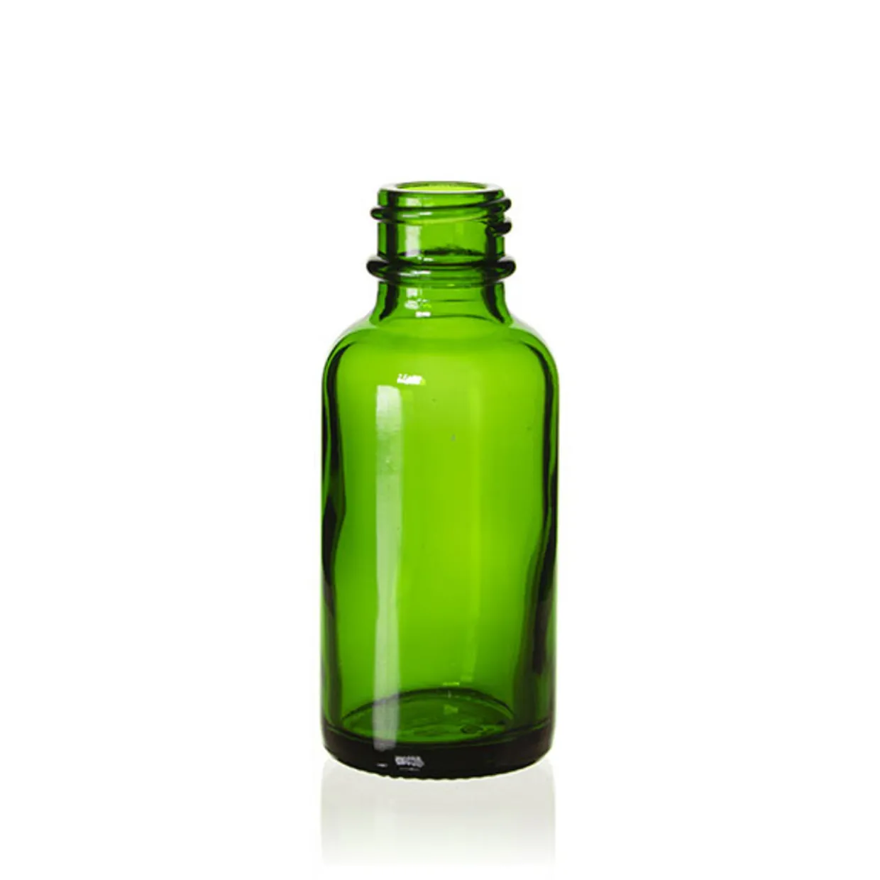 Jar Store 1 oz Green Boston Round Bottle 20-400 | 25 Pack