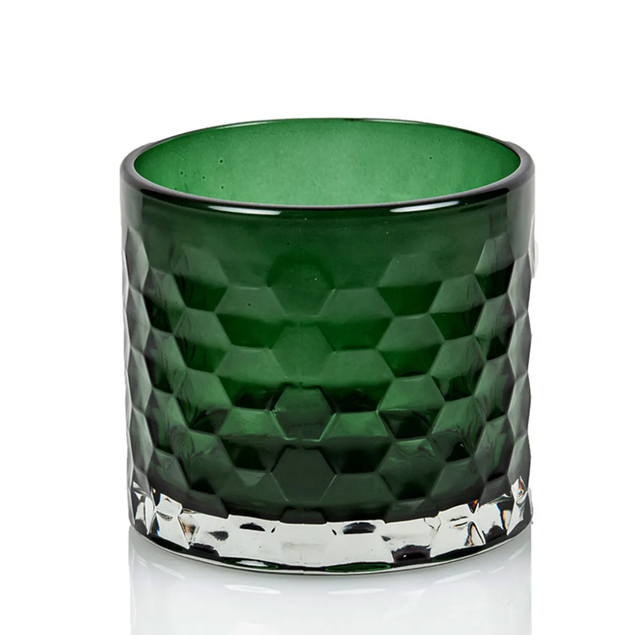 Jar Store 18 oz Green Libbey 3 Wick Hexagon Pattern Candle Jar | 12 Pack