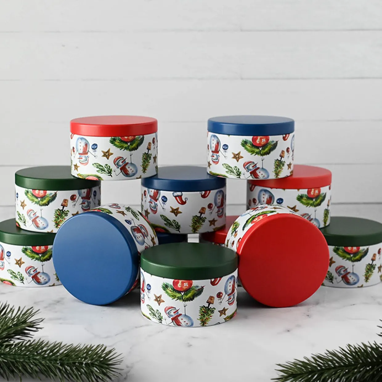 Jar Store 8 oz Holiday Decorated Candle Tin | 12 Pack