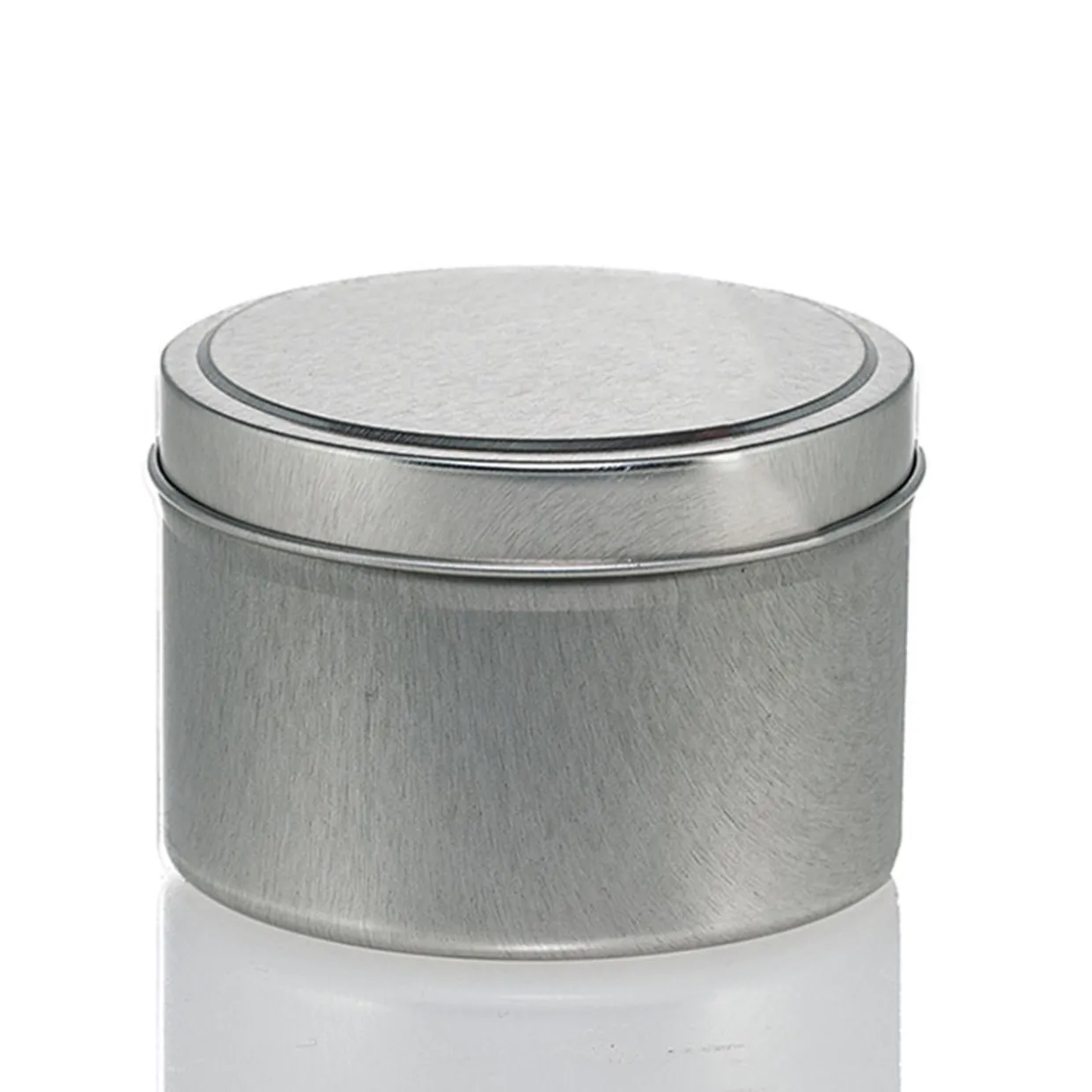 Jar Store 4 oz Silver Candle Tin with Feet | 12 Pack