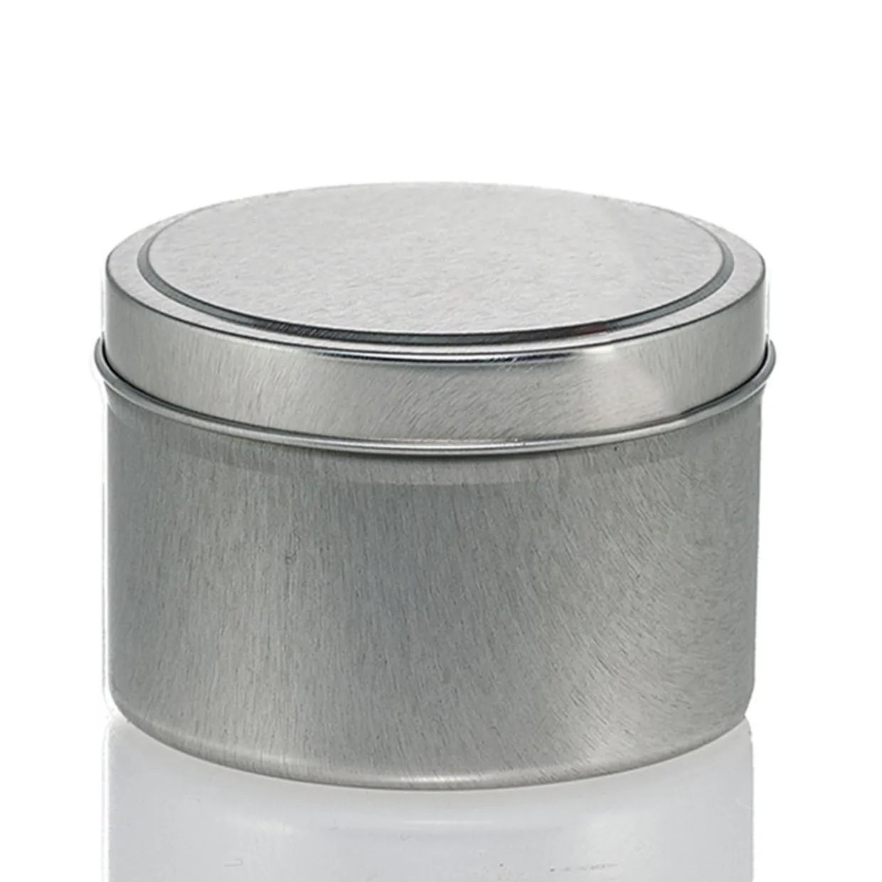 Jar Store 6 oz Silver Candle Tin with Feet | 12 Pack