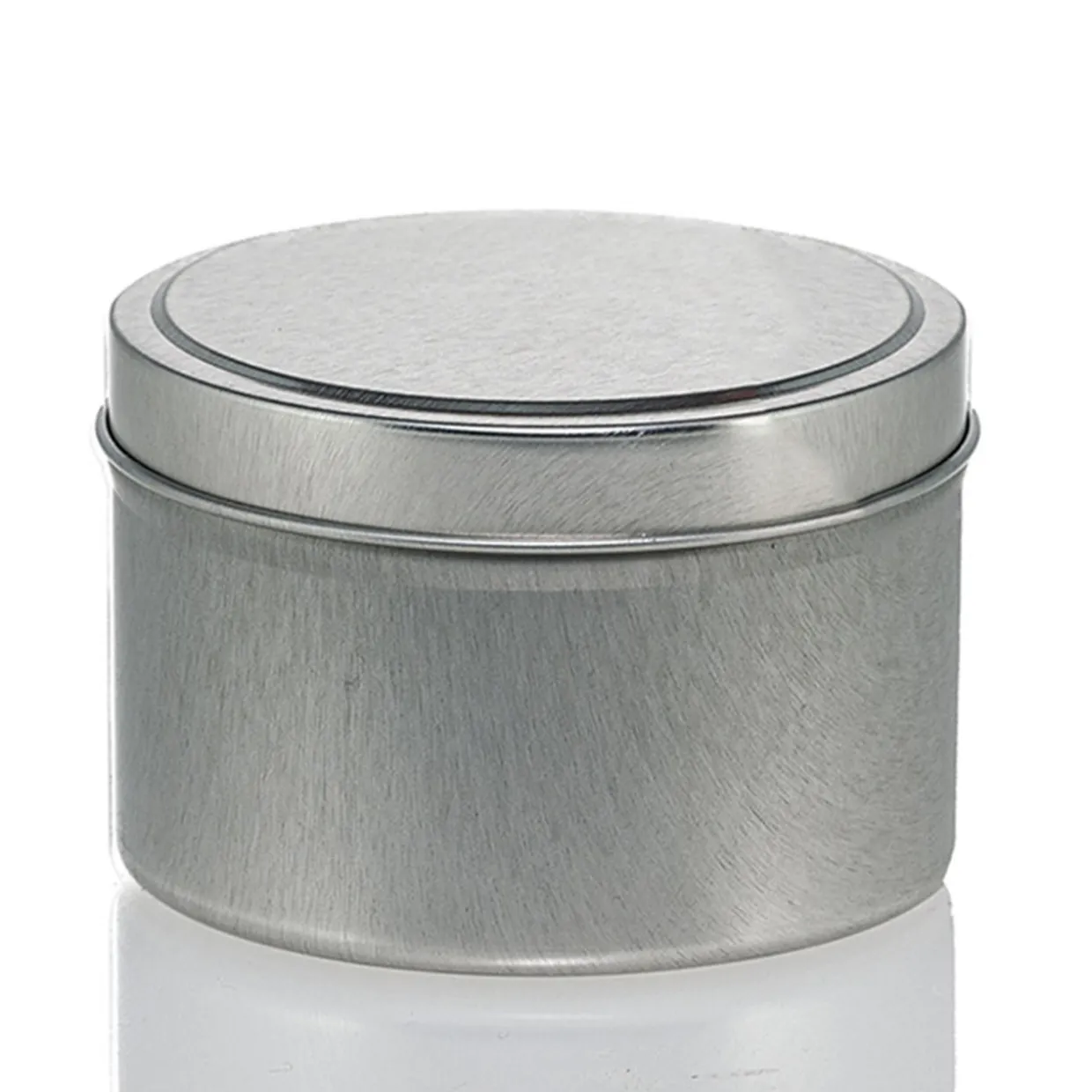 Jar Store 8 oz Silver Candle Tin with Feet | 12 Pack