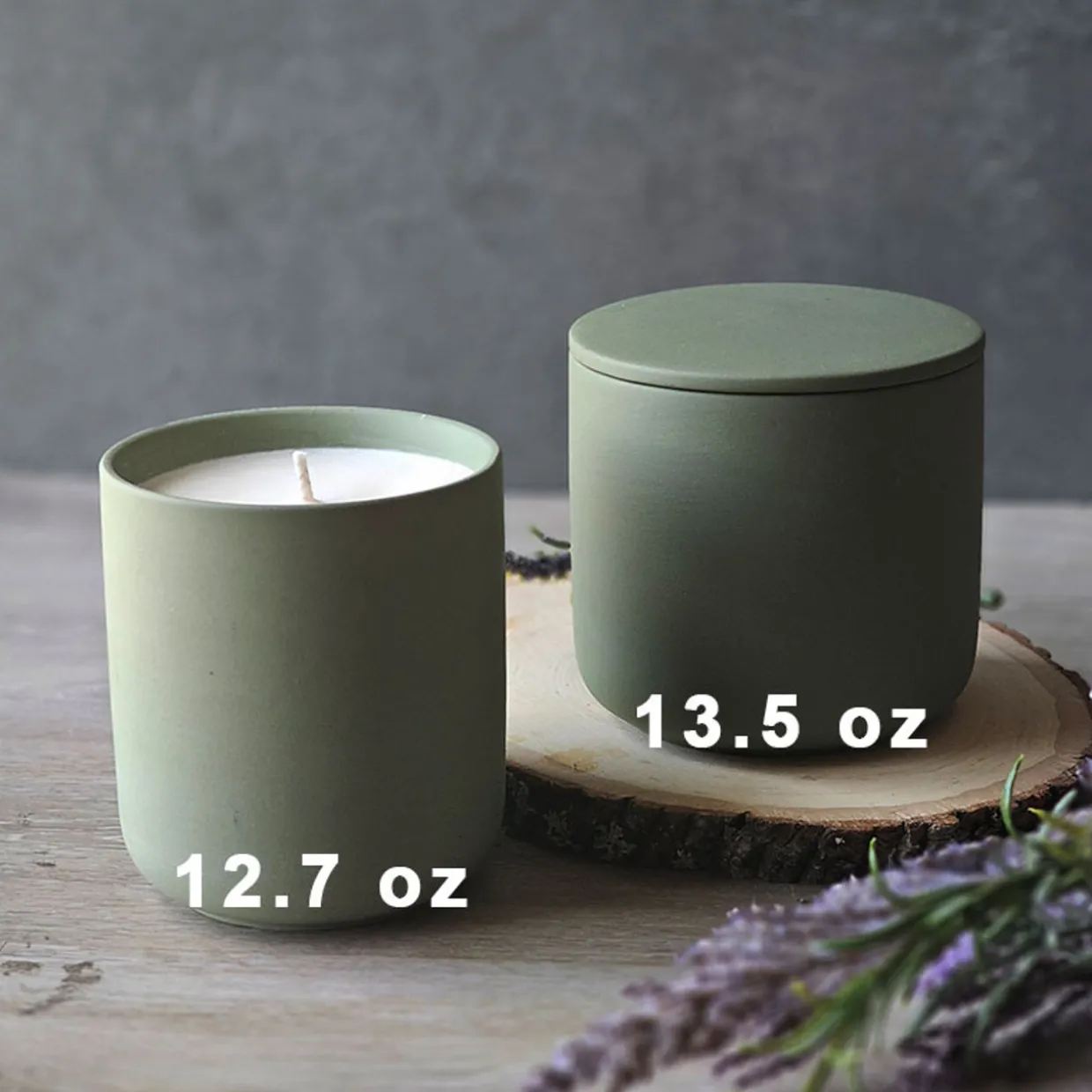 Jar Store 13.5 oz Olive Green Ceramic Candle Jar with Lid | 16 Pack