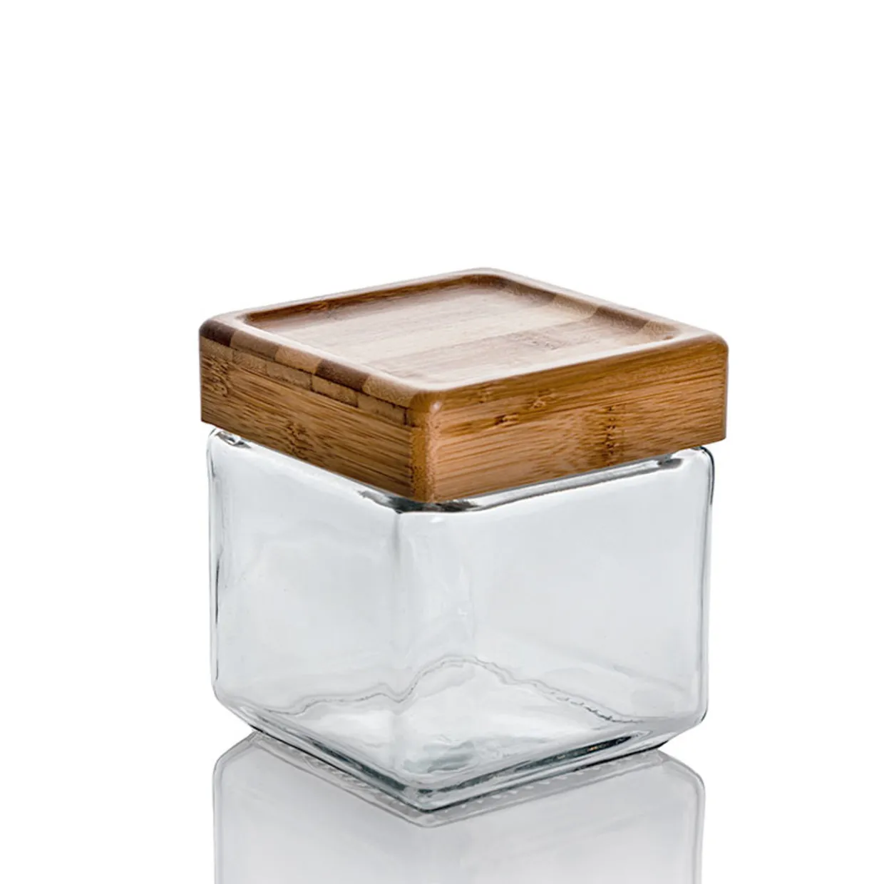 Jar Store 1 Quart Anchor Square Jar with Bamboo Lid