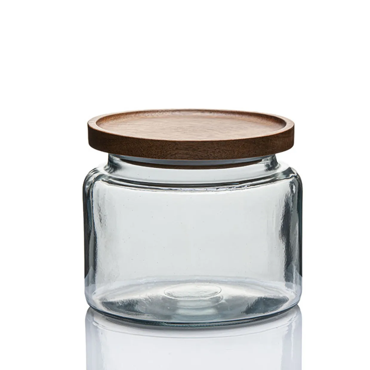 Jar Store 1 1/2 Quart Modern Montana Jar with Wooden Acacia Lid | 4 Pack