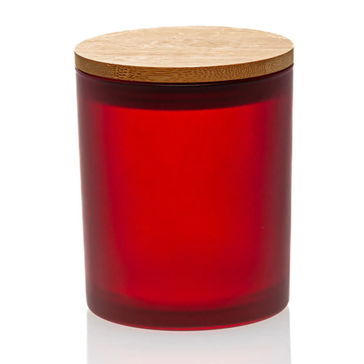 Jar Store Red Colored Candle Jar - 14.5 oz with Bamboo Lid | 12 Pack