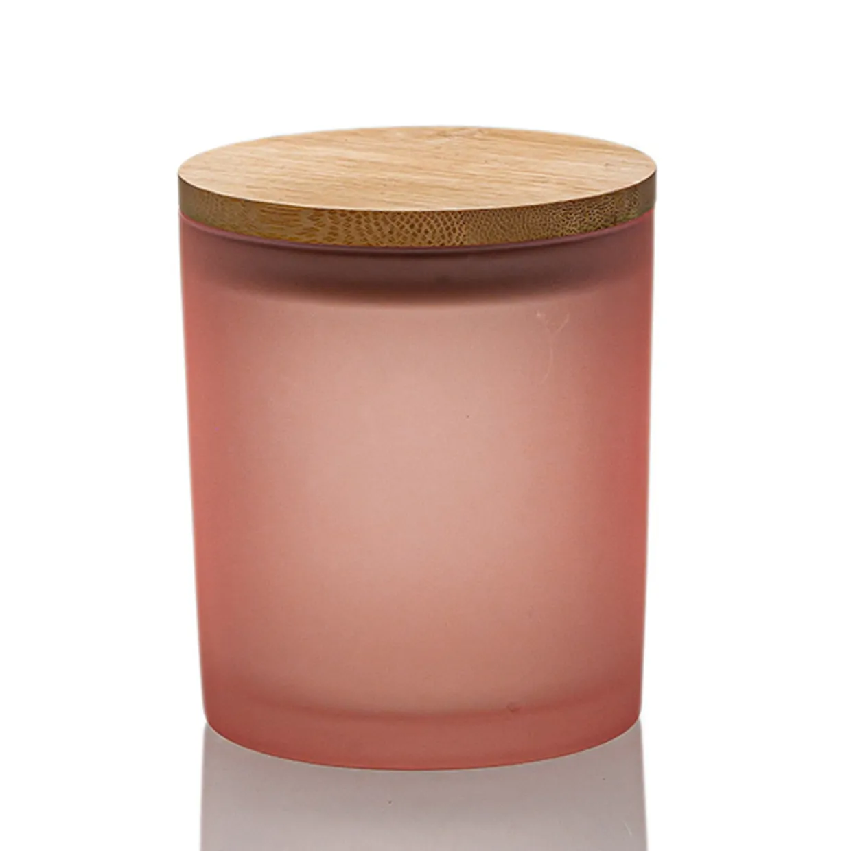 Jar Store Rose Pink Colored Candle Jar - 14.5 oz with Bamboo Lid | 12 Pack