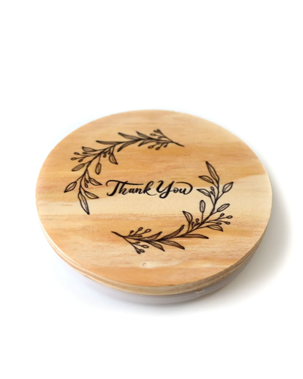 Jar Store Thank You Wood Lid | 12 Pack