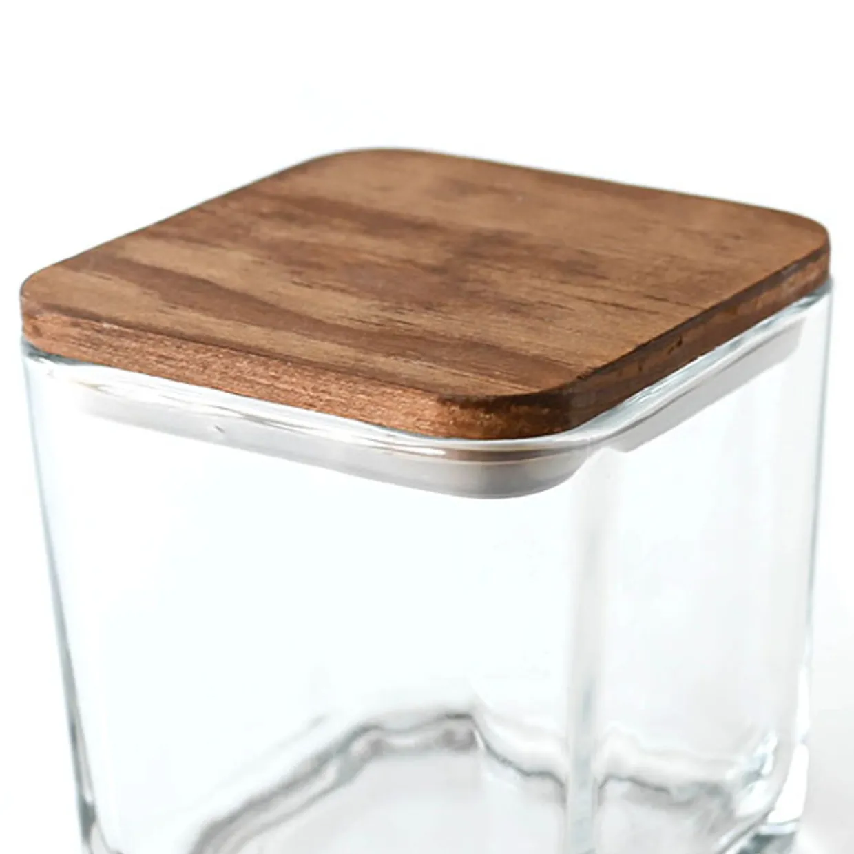 Jar Store Timber Square Stained Wood Candle Lid | 12 Pack